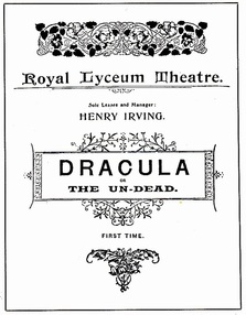 Poster for Bram Stoker's 1897 dramatic reading of Dracula